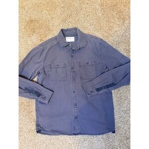 REI Co-op Mens Small Gray Cotton Canvas Utility Button Down Long Sleeve Shirt